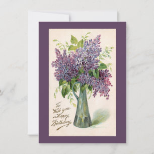 Birthday Lilacs Vintage Greeting Card