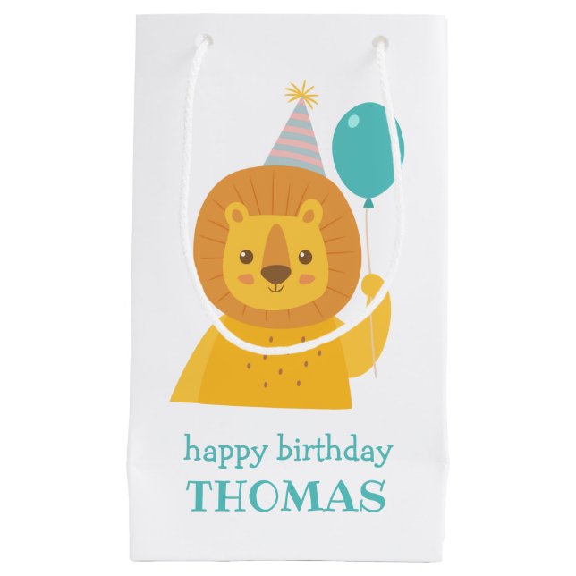 Birthday Lion Personalized Gift Bag (Front)