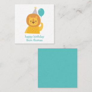 Birthday Lion Personalized Gift Enclosure Cards