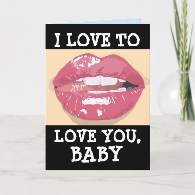 BIRTHDAY LIPS LOVE YOU ROMANTIC FOR HUSBAND HIM CARD (Front)