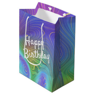 Birthday Liquid Rainbow Abstract Medium Gift Bag