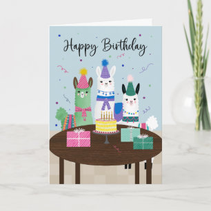 Birthday Llamas Party Card