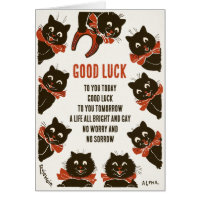 Birthday Louis Wain Good luck cats CC0166 Card