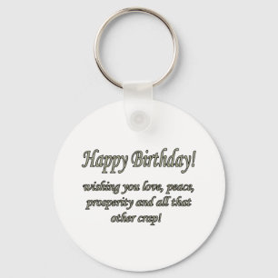 Birthday Love & Peace Keychain