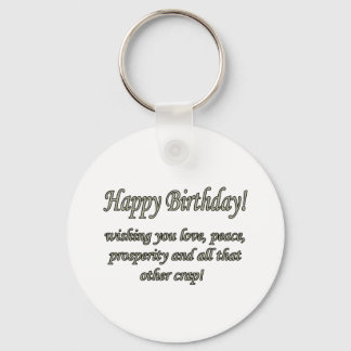Birthday Love & Peace Keychain
