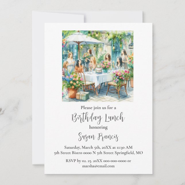 Birthday Lunch Chic Ladies  Invitation (Front)