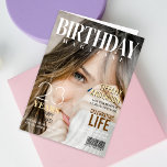 Birthday Magazine Cover Photo Card<br><div class="desc">Celebrate birthdays in style with our personalized birthday card, designed like a stunning magazine cover to make any celebration unforgettable. Add your own photos and create a one-of-a-kind keepsake that turns cherished memories into something truly special. Crafted with premium quality and attention to detail, this custom birthday card is the...</div>