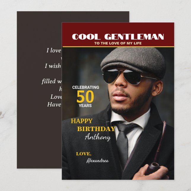 Birthday Magazine Photo Cover Personalize Card (Front/Back)