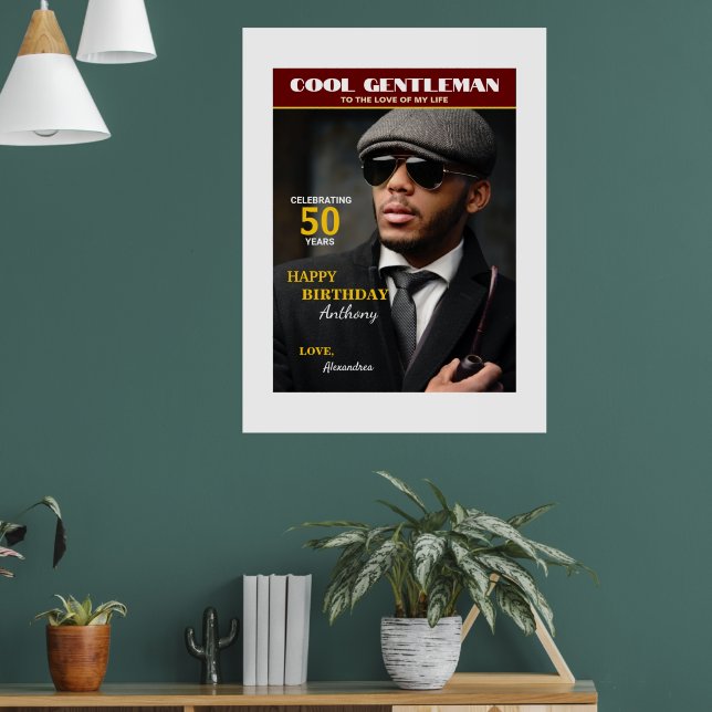Birthday Magazine Photo Cover Personalize Poster (Living Room 1)