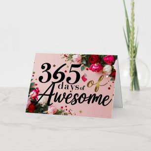 Birthday magic floral countdown shopping tote bag foil greeting card