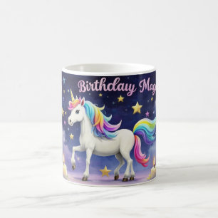 Birthday Magic Whimsical unicorn tea mug