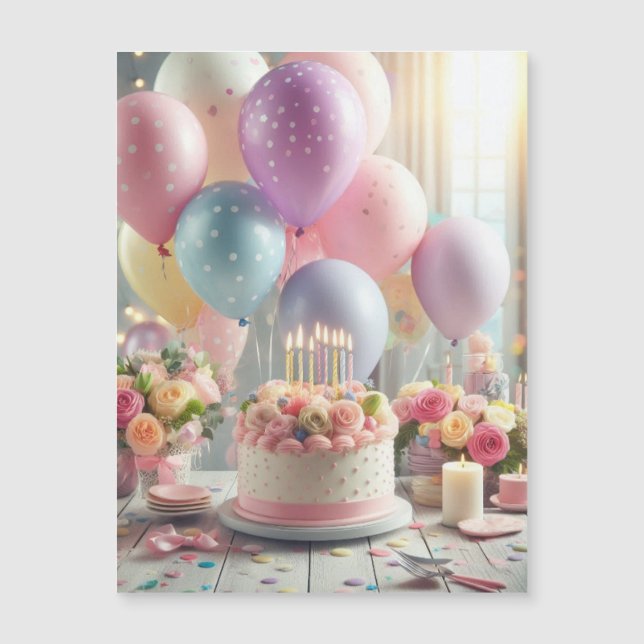 Birthday Magnetic Invitation (Front)