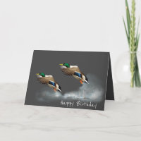 Birthday Mallard Ducks Flying Over Water