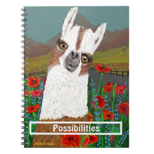 Birthday Mama Llama in the Poppy Field Spiral Notebook