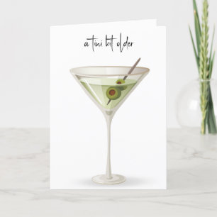 Birthday Martini On White Card