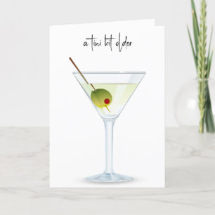 Birthday Martini On White Card