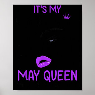 Birthday may queen happy birthday purple girls poster