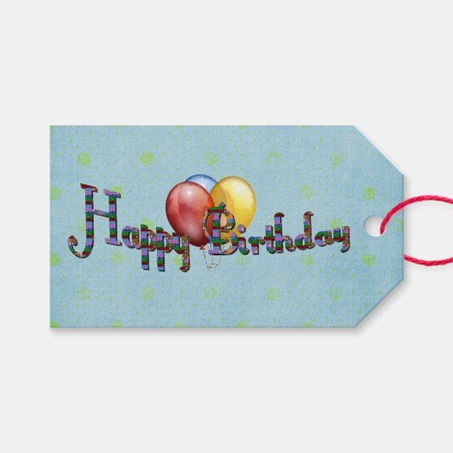 Birthday Melange Gift Tags (Front (Horizontal))