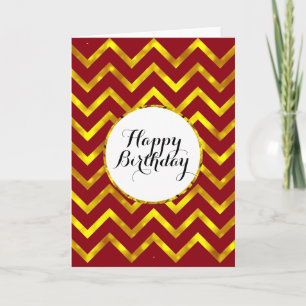 Birthday mens chevron pattern   Blank Card