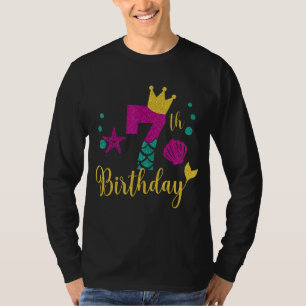 Birthday Mermaid 7 Years Old Girl One Year Old Bir T-Shirt