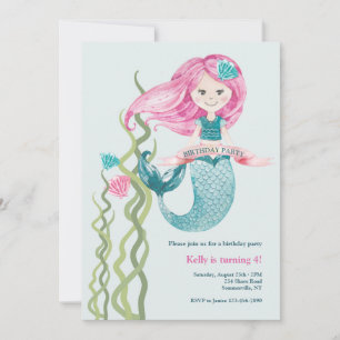 Birthday Mermaid Invitation