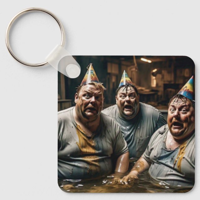 Birthday Mess - Funny Keychain (Front)