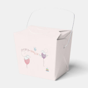 Birthday Mice Floating on Balloons Takeout Favor Box