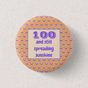 Birthday Milestone Blue Polka Dots Celebration 1 Inch Round Button