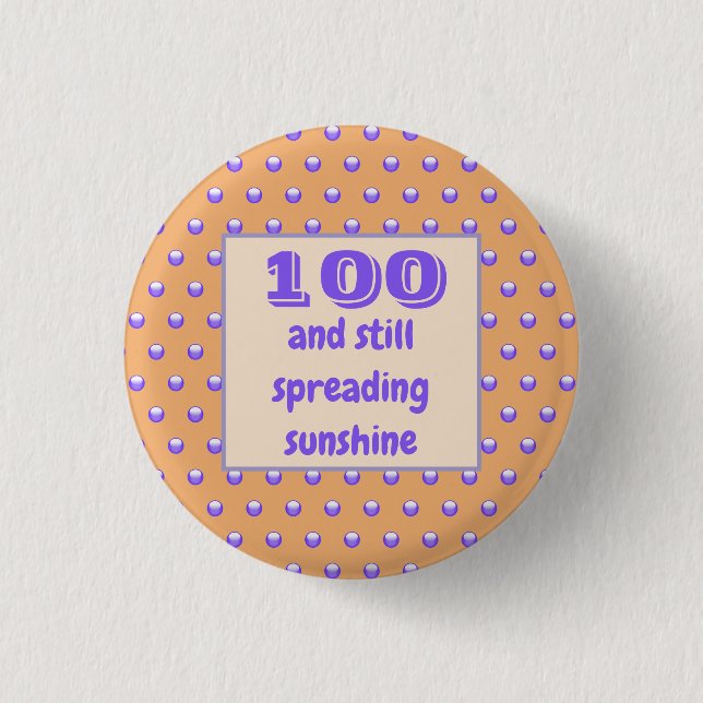 Birthday Milestone Blue Polka Dots Celebration 1 Inch Round Button (Front)