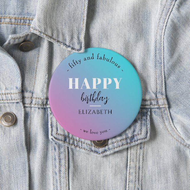 Birthday Minimalist design in pastel colours 4 Inch Round Button (In Situ)