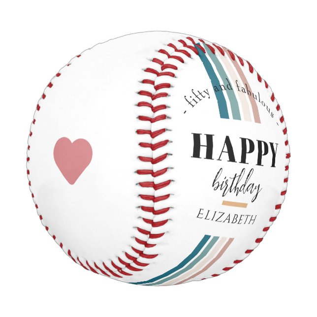 Birthday Minimalist design in pastel colours Baseball (Angled)