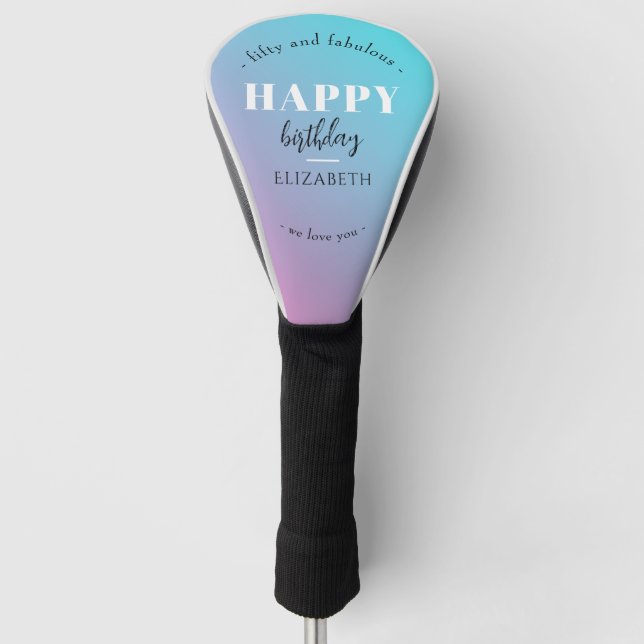 Birthday Minimalist design in pastel colours Golf Head Cover (Front)