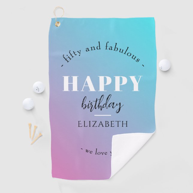 Birthday Minimalist design in pastel colours Golf Towel (InSitu)