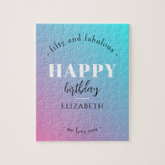 Birthday Minimalist design in pastel colours Jigsaw Puzzle