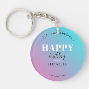 Birthday Minimalist design in pastel colours Keychain