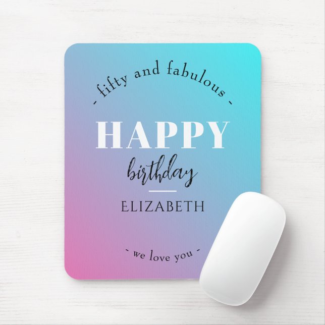 Birthday Minimalist design in pastel colours Mouse Pad (With Mouse)