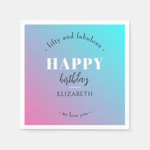 Birthday Minimalist design in pastel colours Napkin