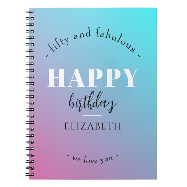 Birthday Minimalist design in pastel colours Notebook (Front)