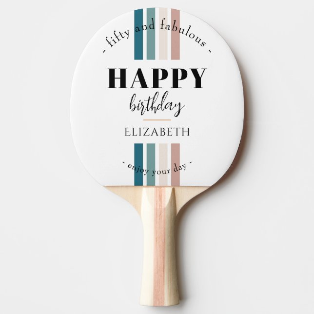 Birthday Minimalist design in pastel colours Ping Pong Paddle (Front)