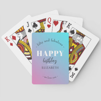 Birthday Minimalist design in pastel colours Playing Cards