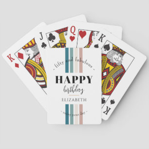 Birthday Minimalist design in pastel colours Playing Cards