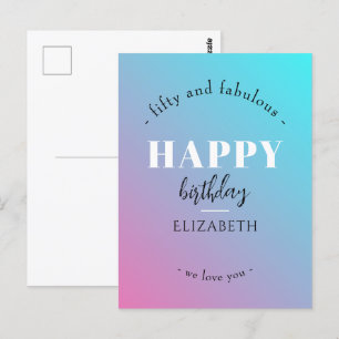 Birthday Minimalist design in pastel colours Postcard
