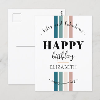 Birthday Minimalist design in pastel colours Postcard