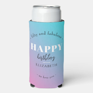 Birthday Minimalist design in pastel colours Seltzer Can Cooler