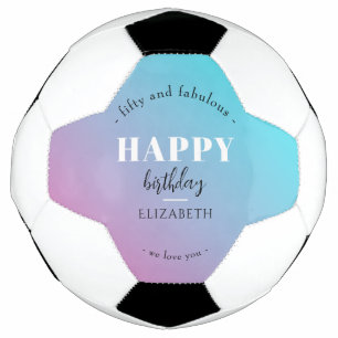 Birthday Minimalist design in pastel colours Soccer Ball