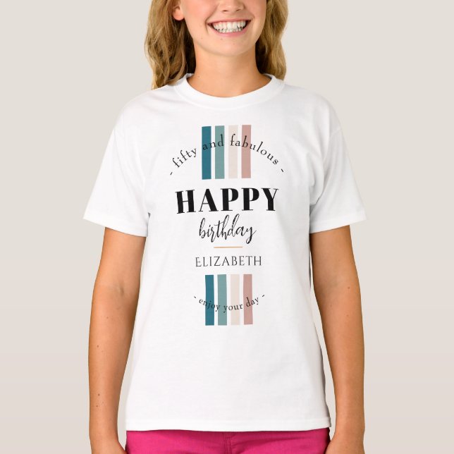 Birthday Minimalist design in pastel colours T-Shirt (Front)
