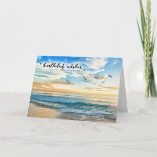  Birthday Missing You Beach Sunset  Card