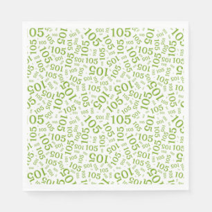 Birthday Modern 105 Number Pattern Geen/White Napkin