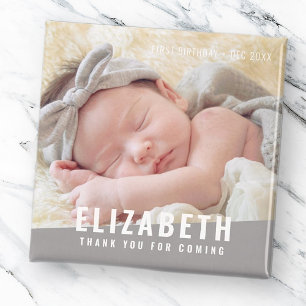 Birthday Modern Bright Colour Photo Thank You Magnet