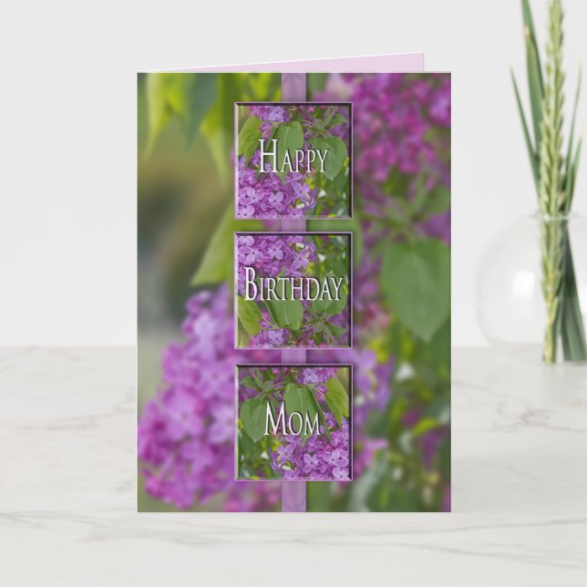 BIRTHDAY - MOM - LAVENDER LILACS CARD (Front)